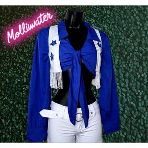 New XL Dallas Cowboy Cheerleader Costume Set Outfit Football Halloween Texas NFL